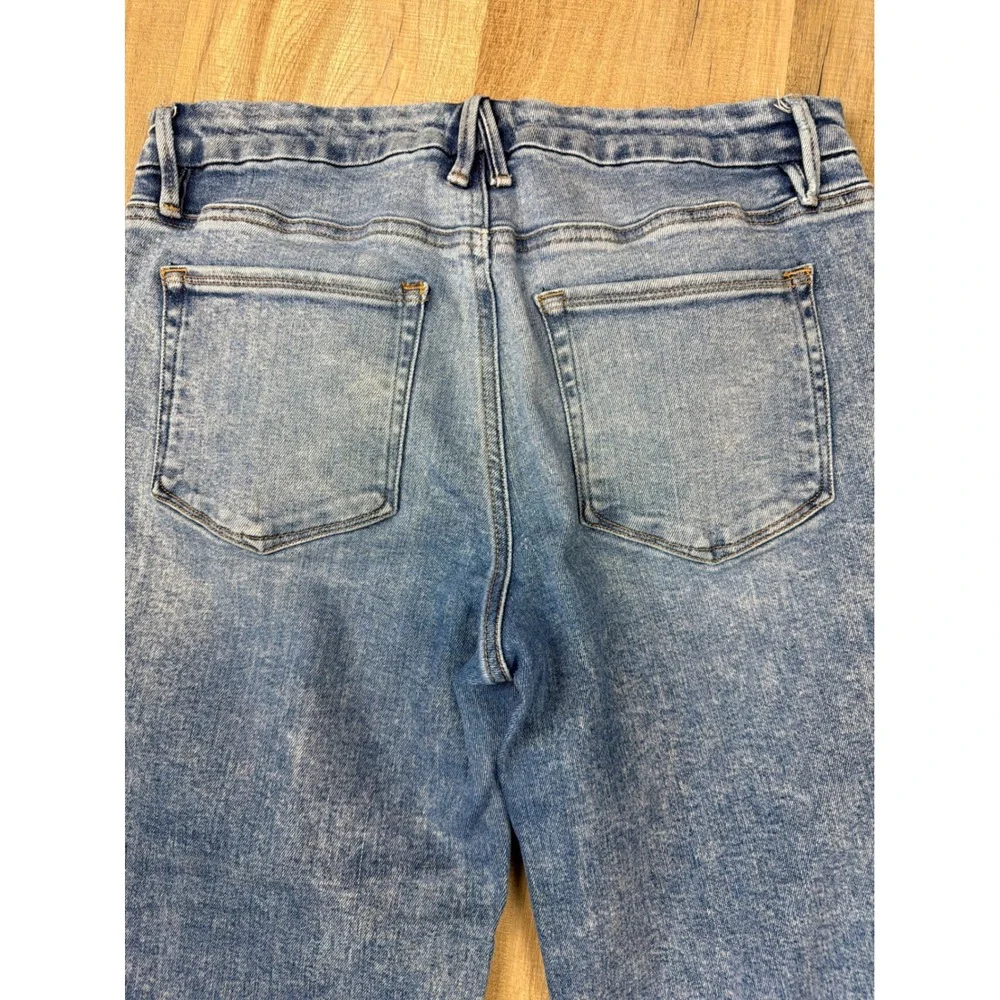 Good American Womens Straight Leg High Rise Jeans Medium Wash Size 12 31